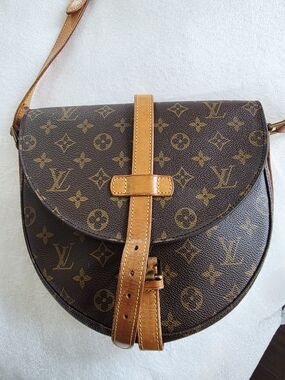 Louis Vuitton Chantilly Monogram Crossbody in Brown and Tan Leather Trim